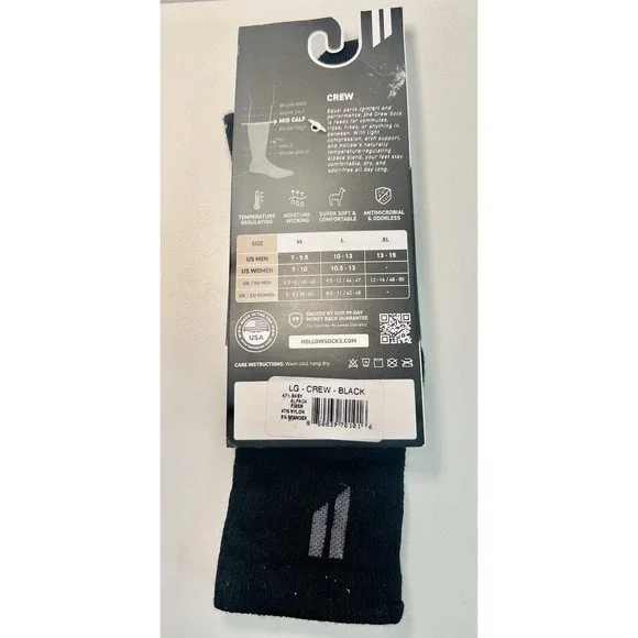 Lot of 3 Hollow Alpaca Crew Socks - Black Large - Men 10.5-13 Women 10.5-12 - Picture 6 of 6